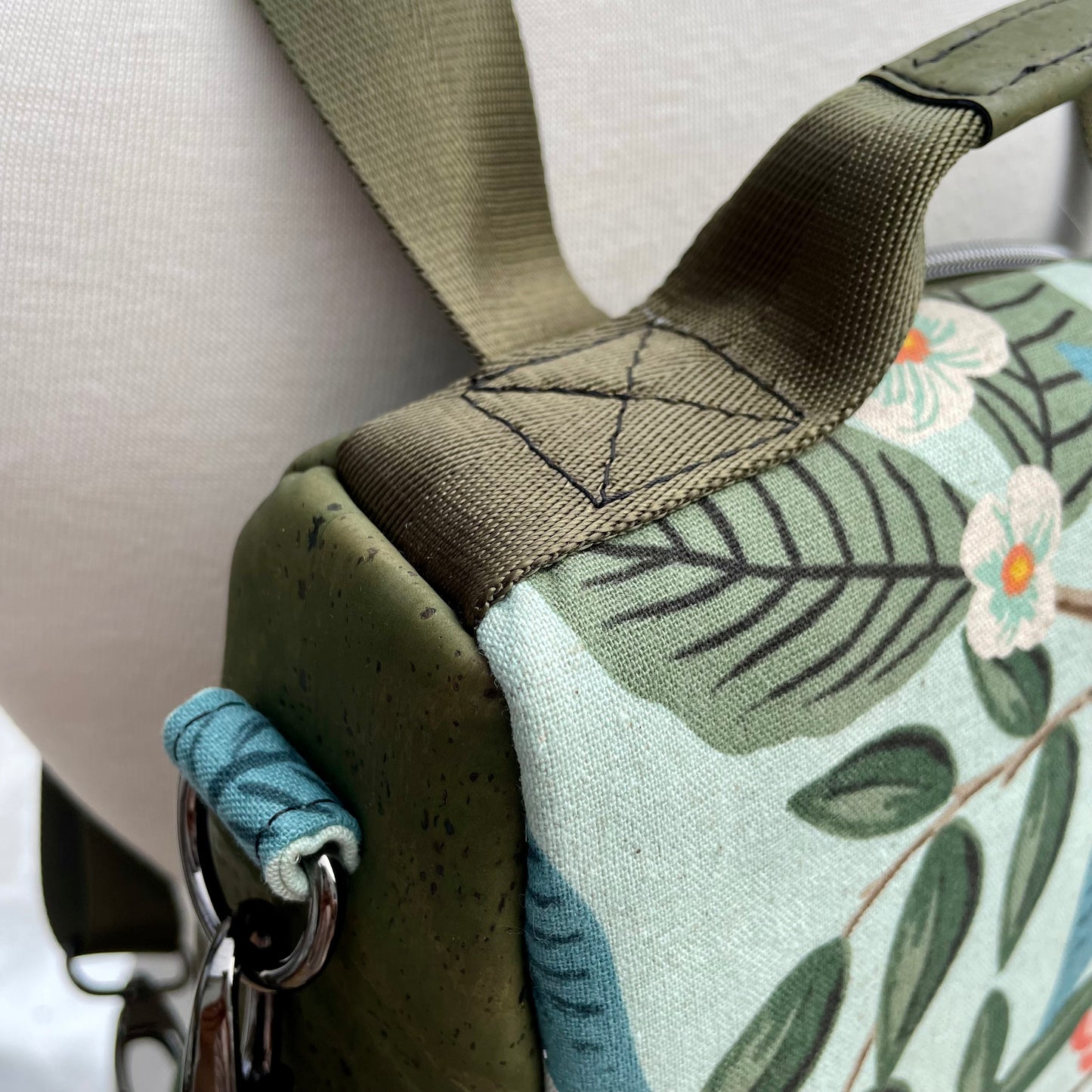 Le Gardien - Sac à dos à motif à motif d’agrumes, liège vert