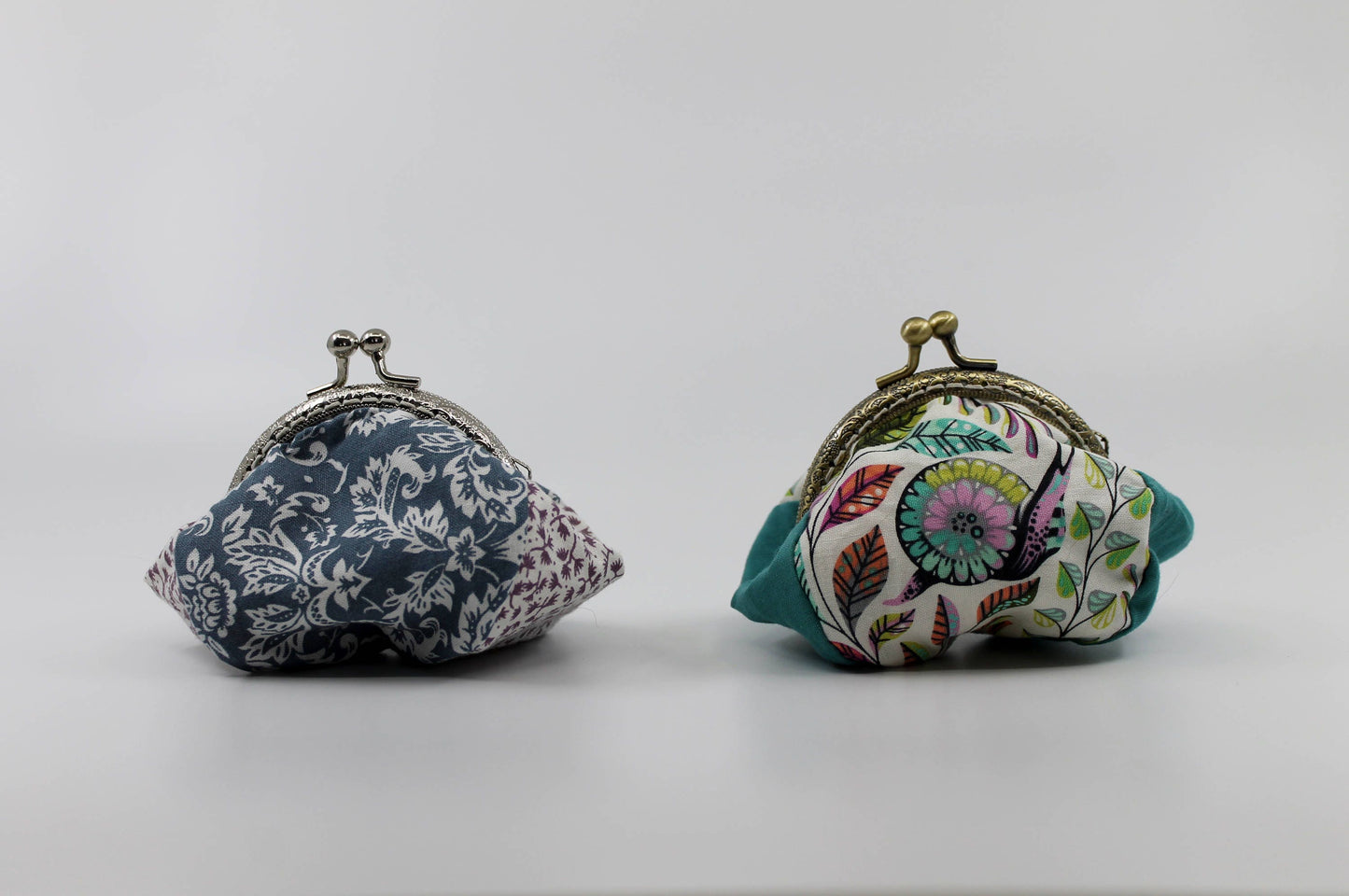 Porte - monnaie en coton à motifs de feuilles et d'escargot, fermoir en métal antique, bourse pour argent, pochette